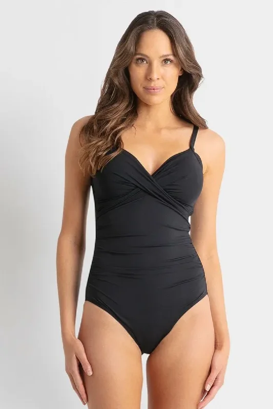 Navy chic swimwear -Sunseeker Basix Twist Front One Piece Swimwear