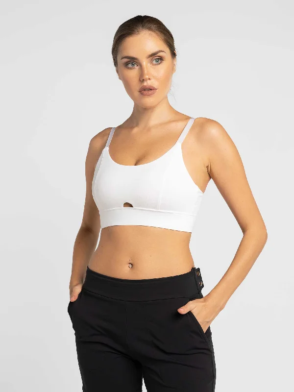 Lilac Slim Sports Bra for Design -Essential Bra - White