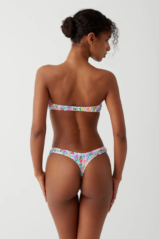 Surf-core swimwear -Full Moon Micro Bikini Bottom - Painted Petals