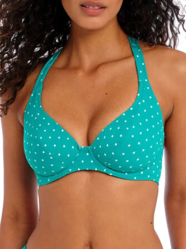 Palm-fit swimwear -Jewel Cove Halter Bikini Top - Marine