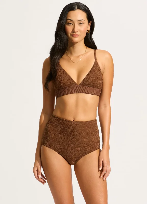 Air-flow swimwear -Marloe High Waisted Bikini Bottom - Tiramisu