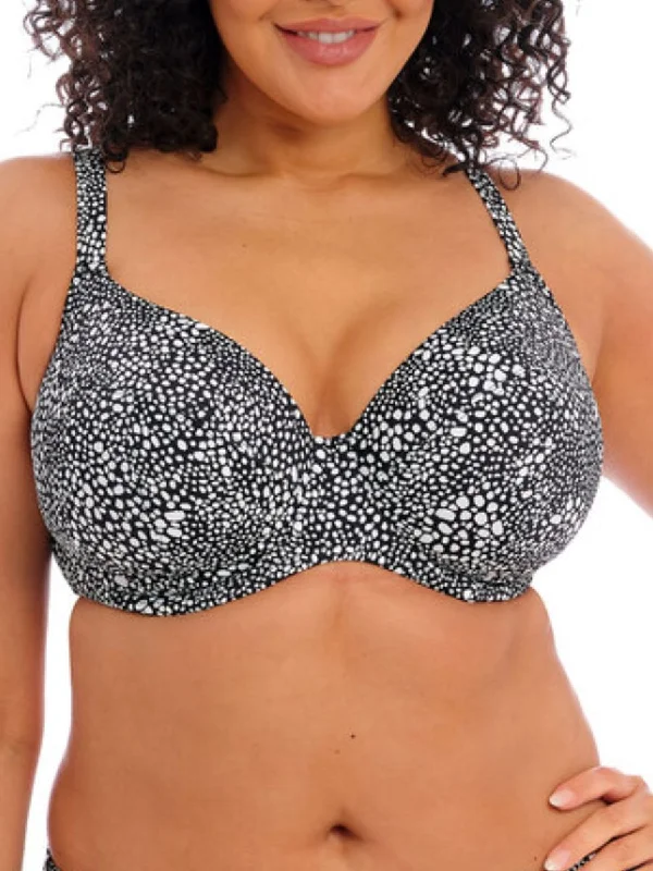 Cup-core swimwear -Pebble Cove Plunge Bikini Top - Black