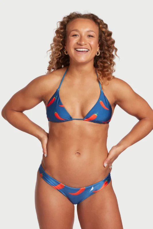 Stretch-core swimwear -Tallows Tri Top in Chilli Willies