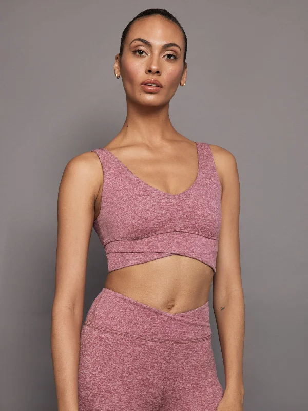 Cobalt Flow Sports Bra for Night -Wrap Bra in Heather Melt - Hawthorn Rose Heather