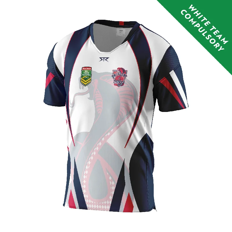 Amber Vent Sports Bra for Trails -Brisbane Cobras Men's White Team X Carbon Alternative Playing Shirt