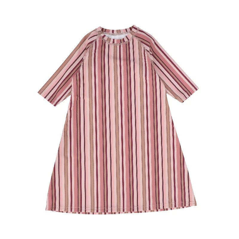 Aqua-chic swimwear -WATER CLUB BURGUNDY  STRIPED COVER UP [FINAL SALE]