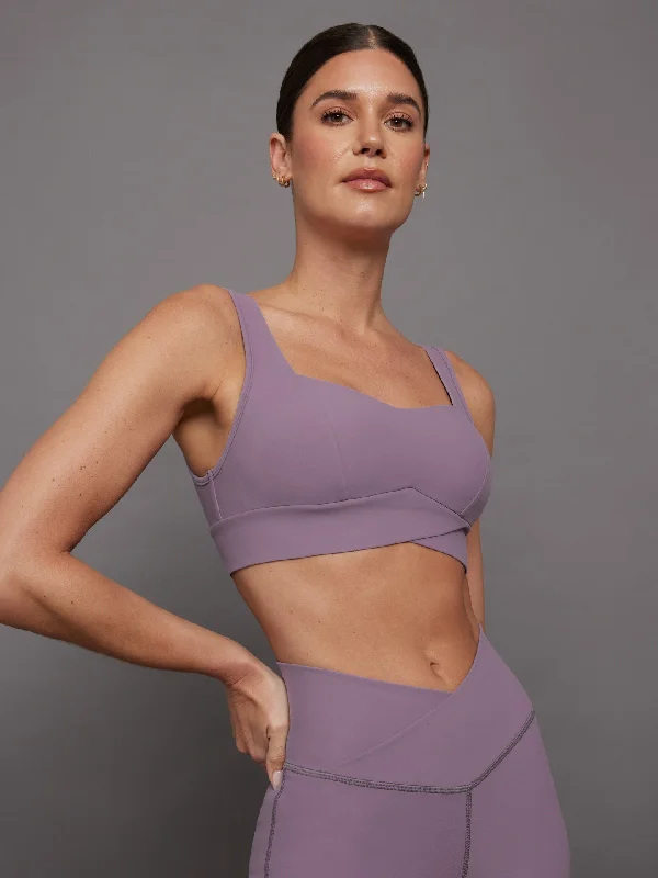 Aqua Two-Tone Sports Bra for Activity -Volta Longline Bra - Lavender