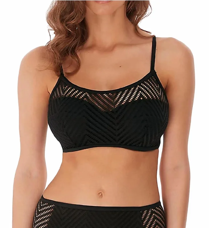 Grip Sapphire Sports Bra for Hold -Urban Bralette Bikini Swim Top In Black