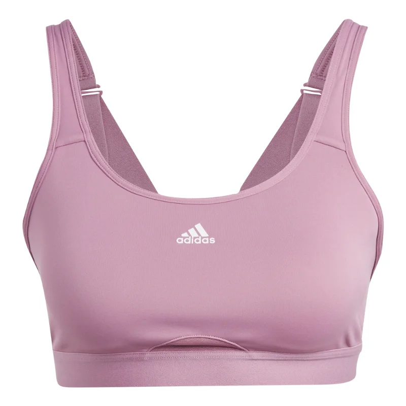 Slate Pop Sports Bra for Fitness -Adidas TLRD Move Training High-Support Bra -Pink