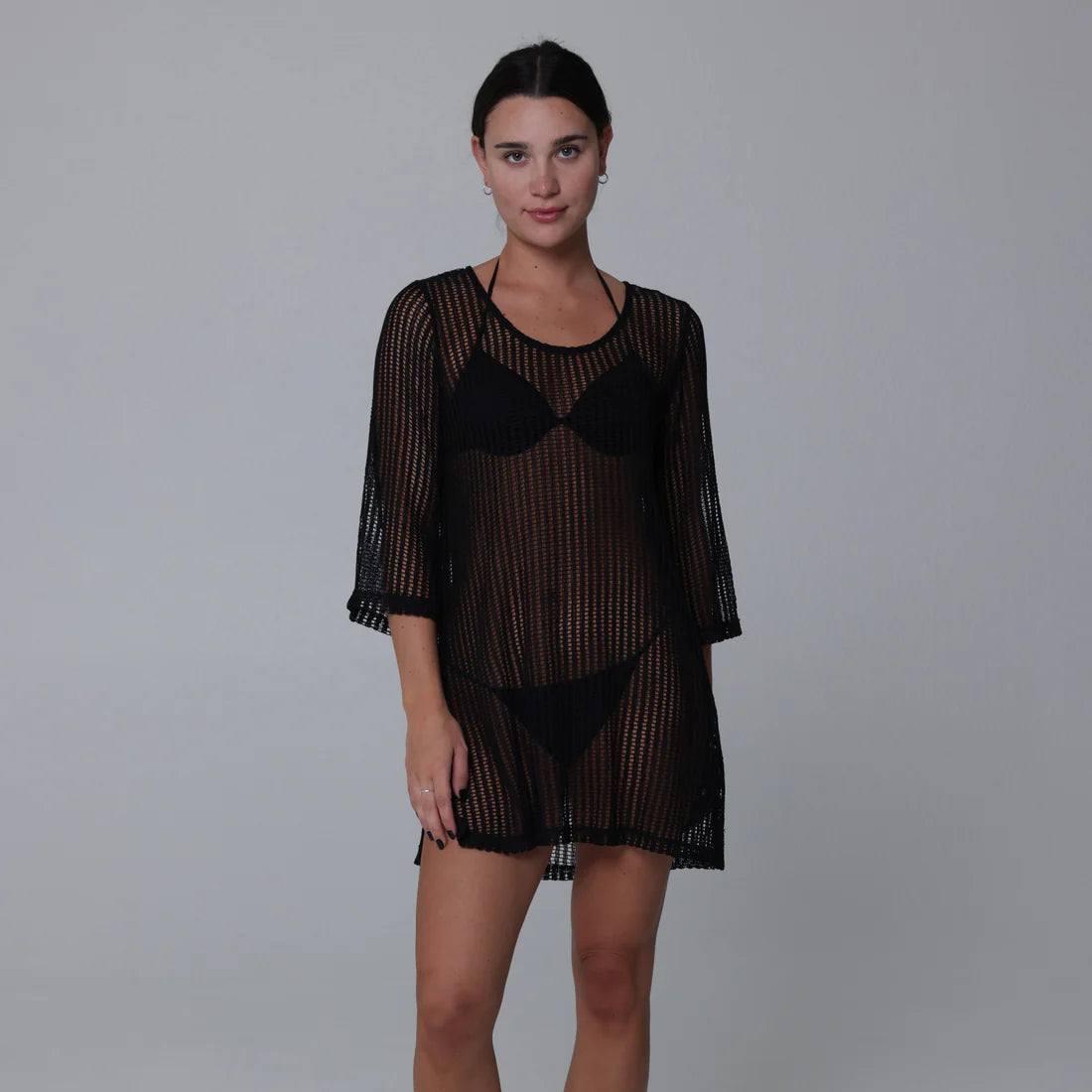 Eco-core swimwear -J. Valdi Bora Bora Black Scoop Neck Tunic