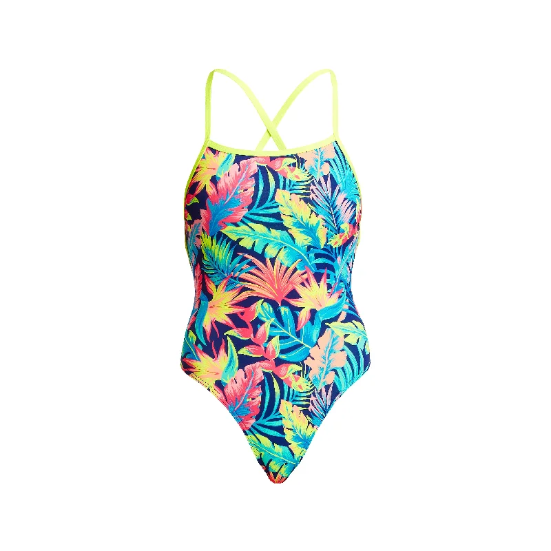 Plus-size core swimwear -Palm Off | Ladies Eco Strapped In One Piece