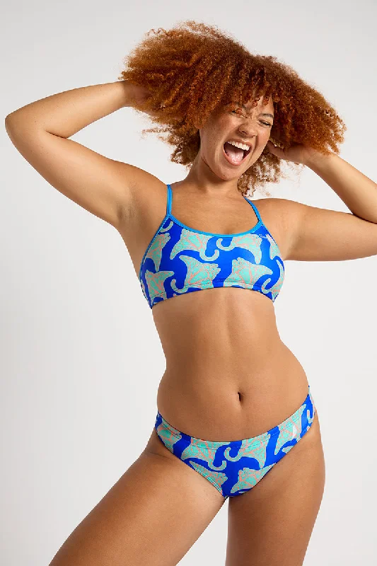 Camo chic swimwear -Freshwater Top in Magic Manta Rays