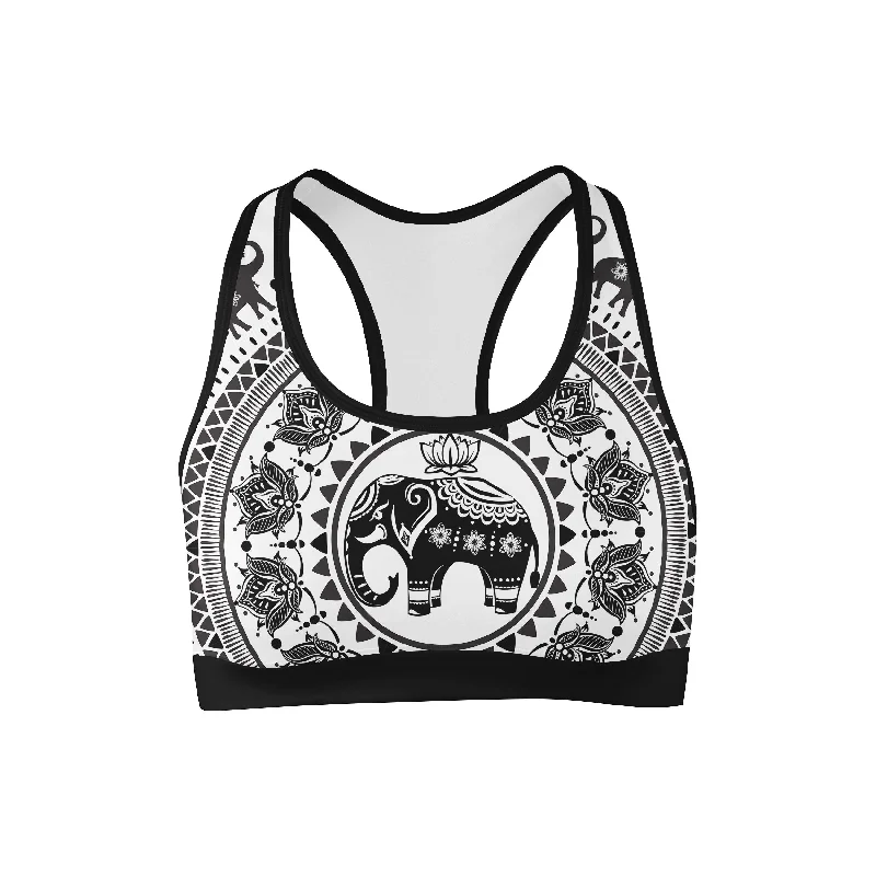 Lime Light Sports Bra for Ease -Elephant Sun Mandala Sports Bra