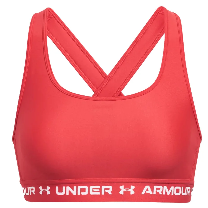 Lilac Cozy Sports Bra for Rest -Under Armour Armour Mid Crossback Sports Bra - Womens - Red Solstice/White