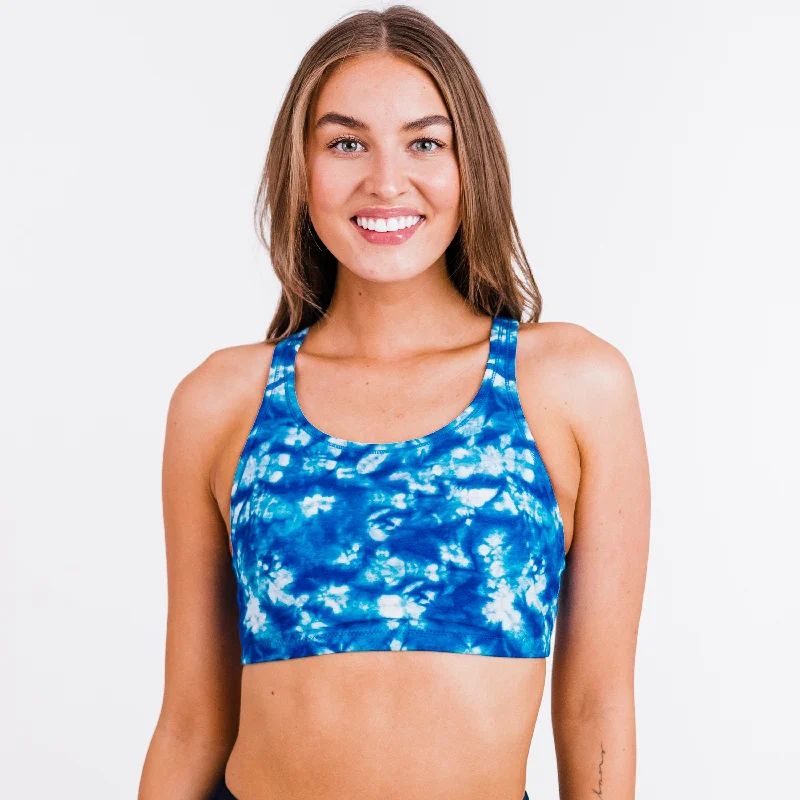 Tough Cobalt Sports Bra for HIIT -Women's Racerback Swim Bra