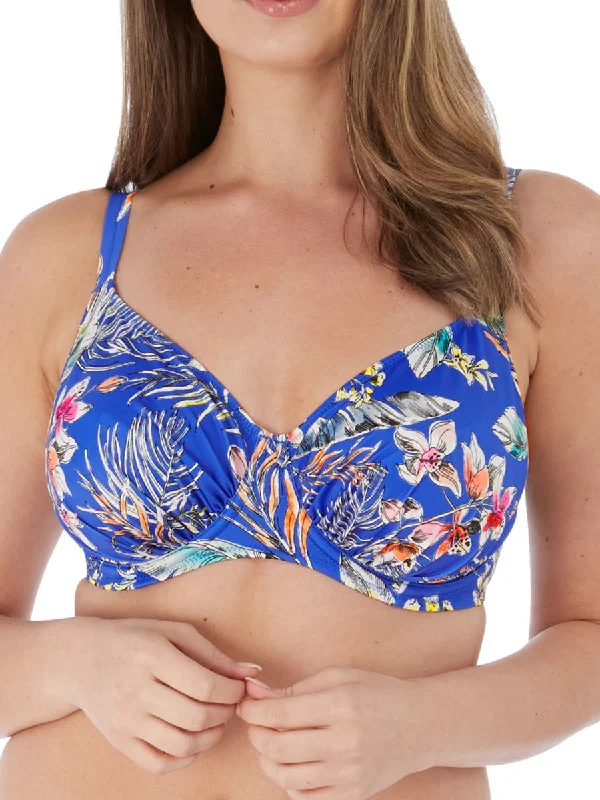 Water-fit swimwear -Burano Gathered Full Cup Bikini Top - Pacific