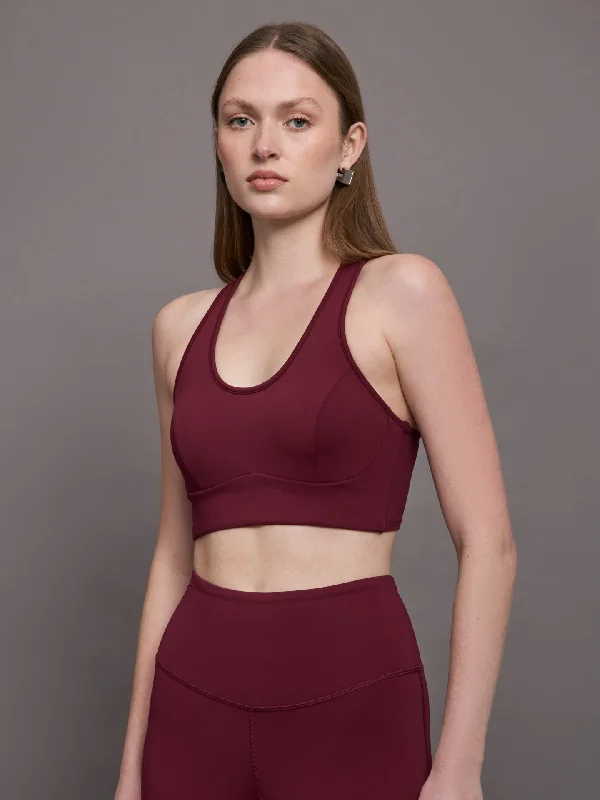 Lime Light Sports Bra for Look -Instinct Longline Bra - Burgundy