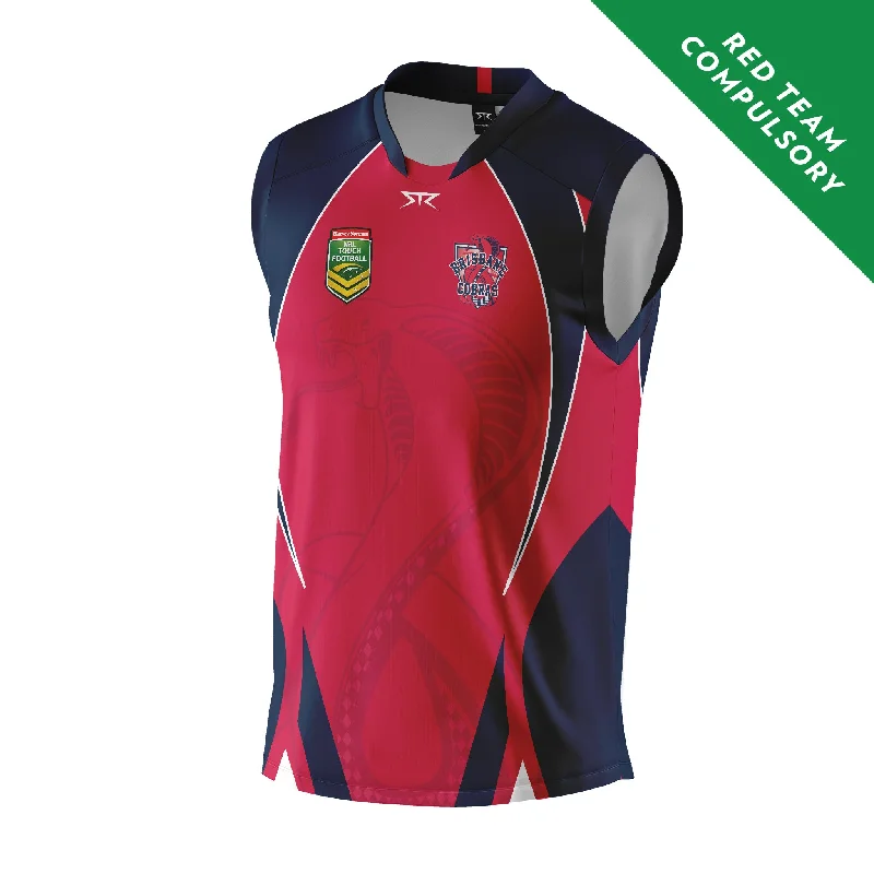 Slate Dual Sports Bra for Weights -Brisbane Cobras Womens Red Team X Carbon Playing Top