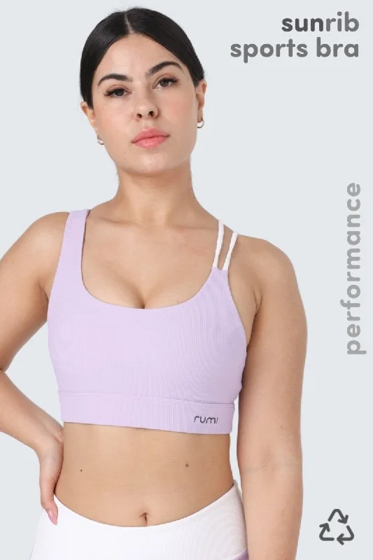 Cobalt Padded Sports Bra for Style -W SunRib Line Bra - Orchid