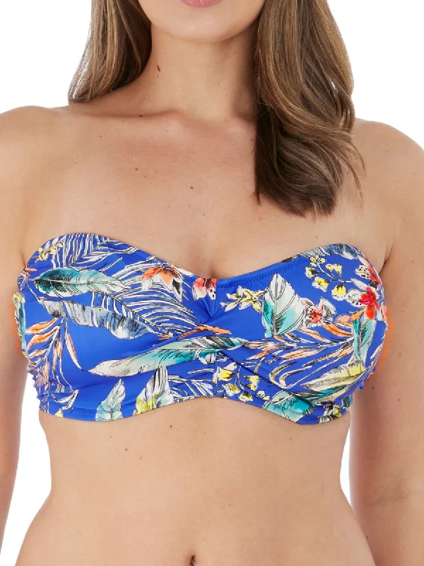 Surf-chic swimwear -Burano Twist Bandeau Bikini Top - Pacific