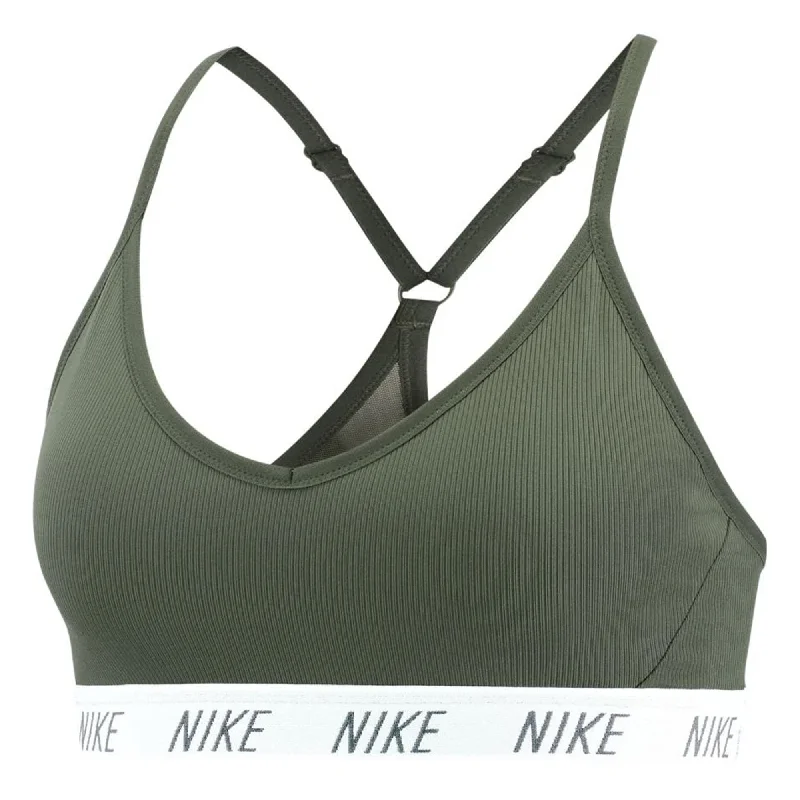 Lime Cross Sports Bra for Sleekness -Nike Women's Indy Dri-FIT V-Neck Sports Bra Juniper Fog/White