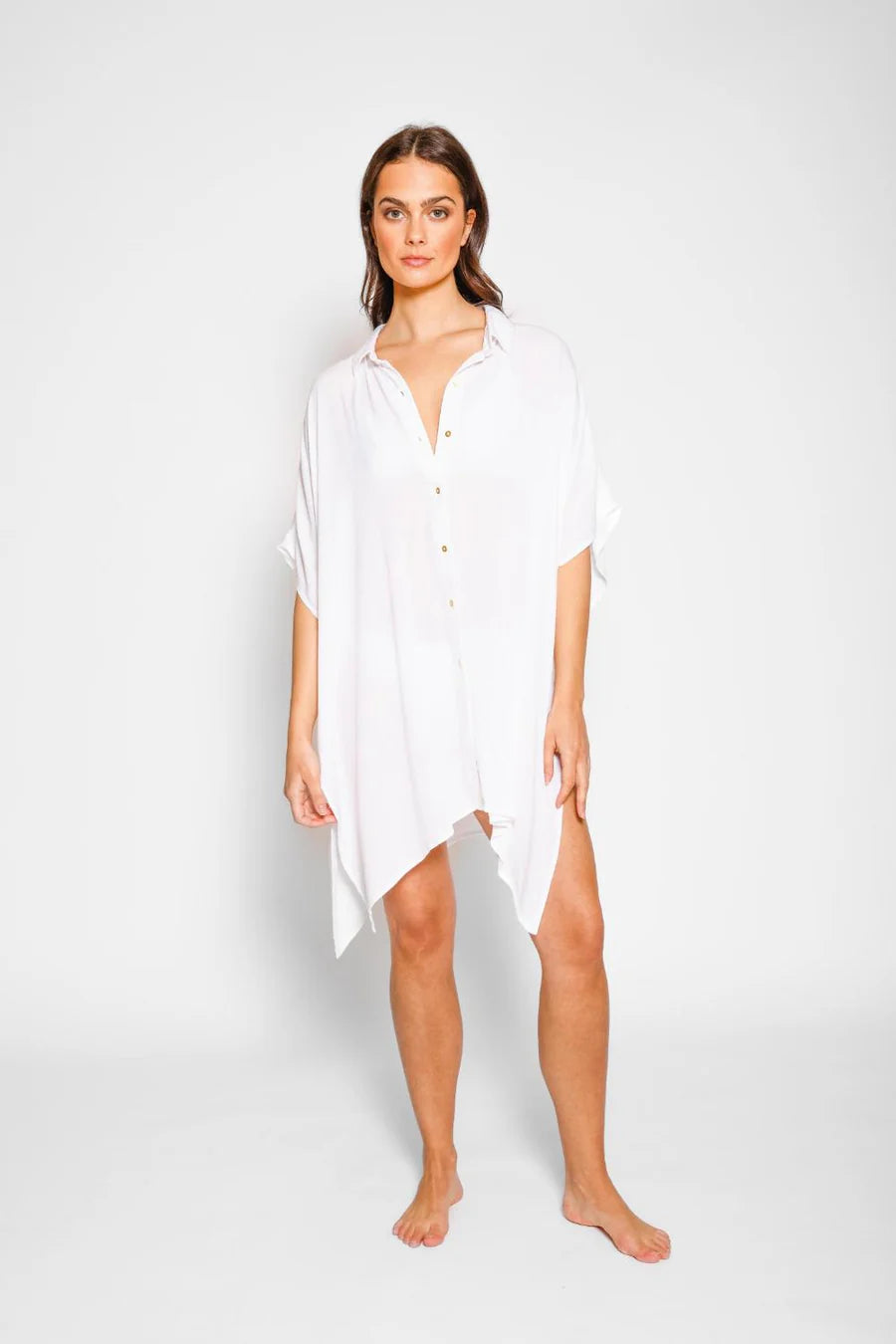 Bikini bold swimwear -KOY Resort Miami White Big Shirt Dress