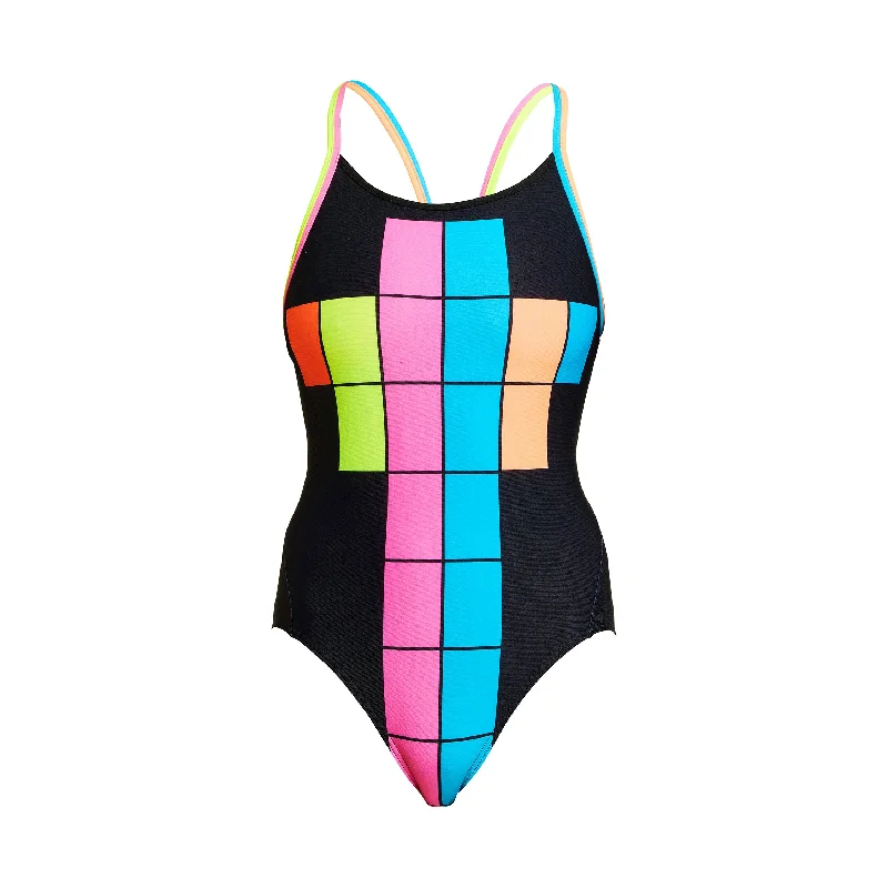 Purple flow swimwear -Building Blocks | Ladies Diamond Back One Piece