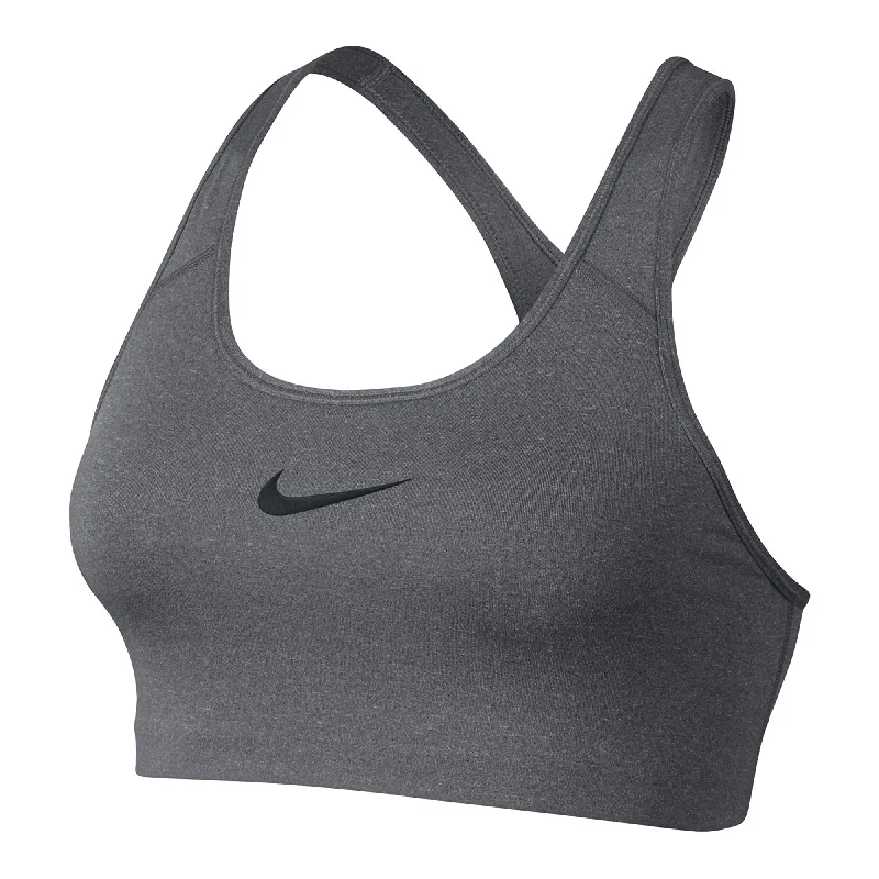 Burgundy Trek Sports Bra for Intensity -Nike Women's Classic Swoosh Sports Bra Carbon Heather/Black