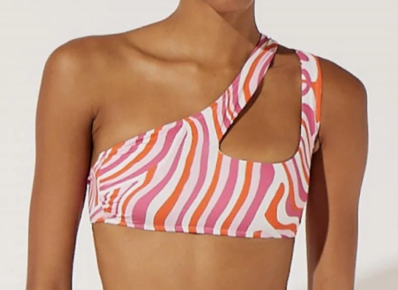 Slate Dual Sports Bra for Speed -The Brody Bikini Top In Abstract Zebra