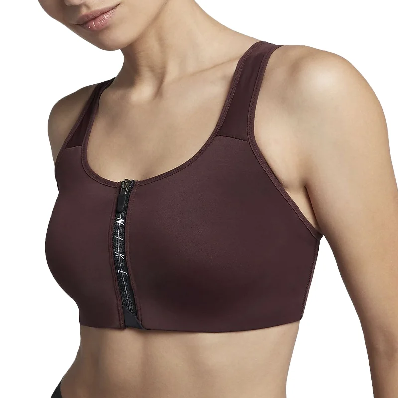 Cobalt Airy Sports Bra for Style -Nike Women's Shape Zip Sports Bra Burgundy Crush/Black