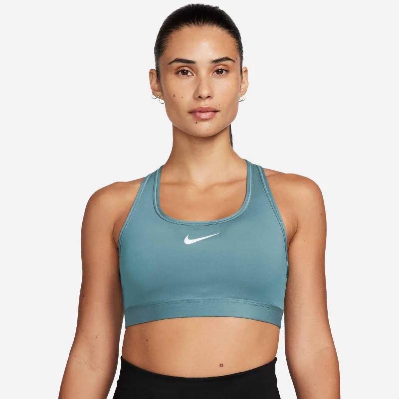 Burgundy Trek Sports Bra for Intensity -Nike | Women's Swoosh Medium Support Padded Sports Bra - Denim Turq