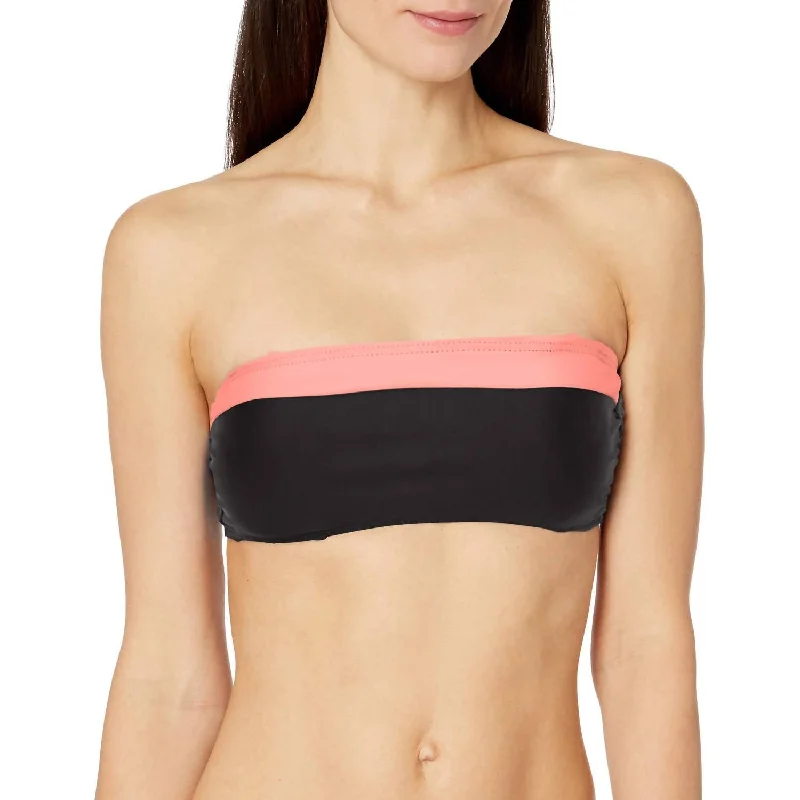 Lilac Cozy Sports Bra for Rest -In The Groove Bandeau Bra Bikini Top In Black