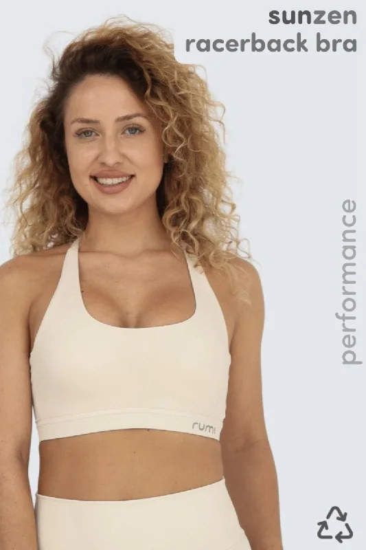 Lilac Cozy Sports Bra for Zumba -W Sun Racer-Back Bra - Ivory