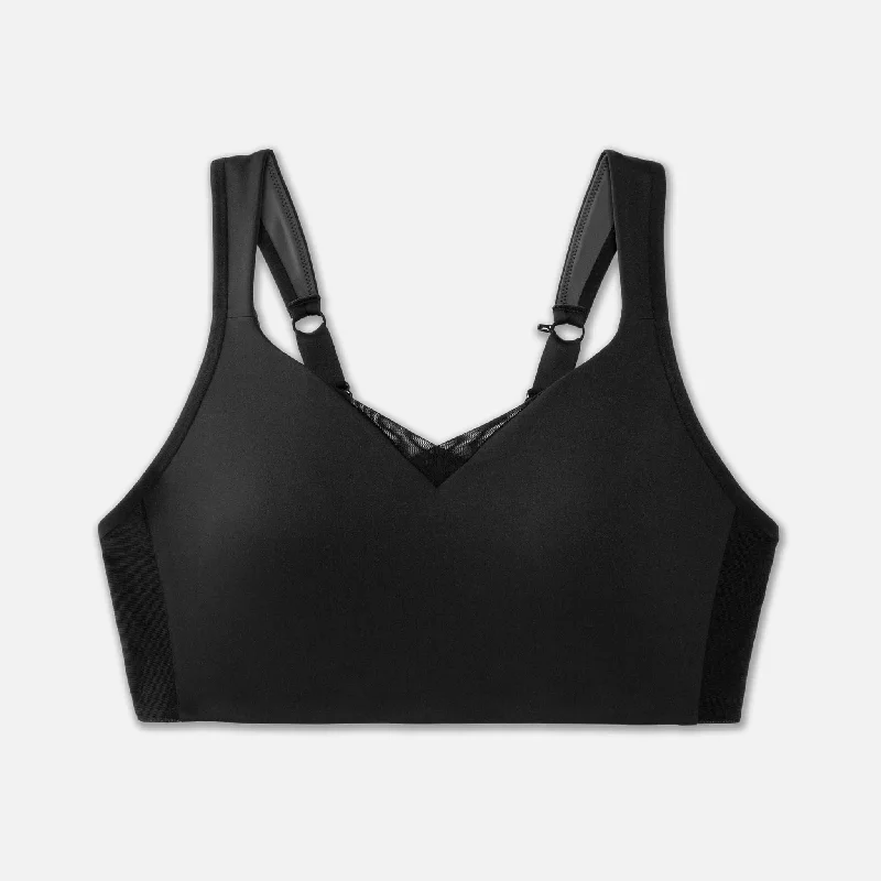 Aqua Two-Tone Sports Bra for Activity -Brooks | Women's Drive Convertible Run Bra - Black