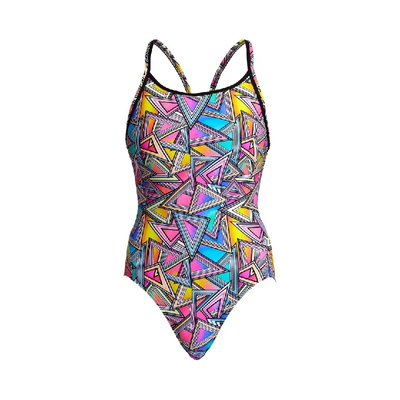 Blue vent swimwear -Prism Break | Ladies Diamond Back One Piece