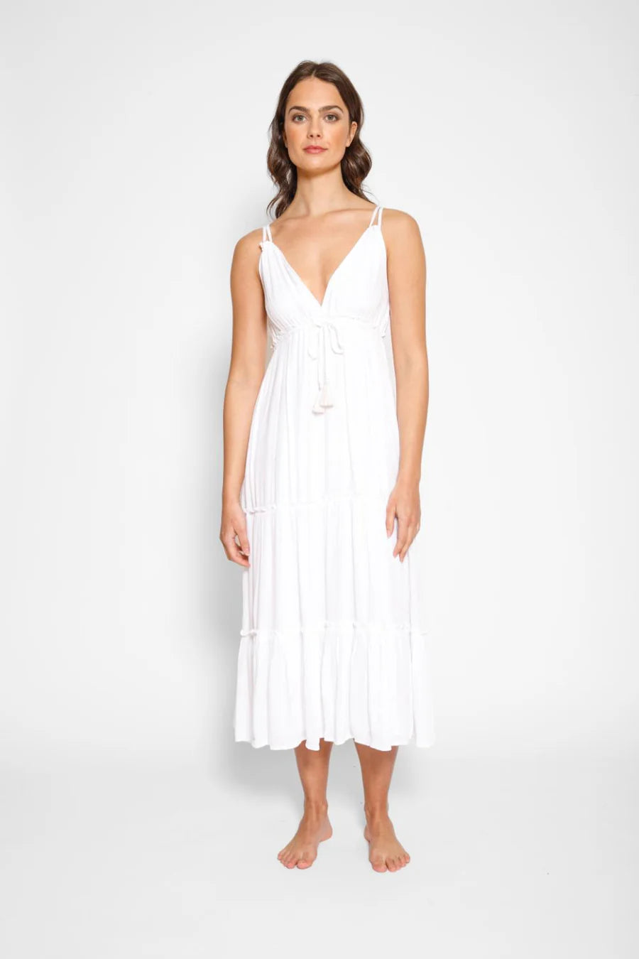 Sport-fit swimwear -KOY Resort Miami White Midi Dress