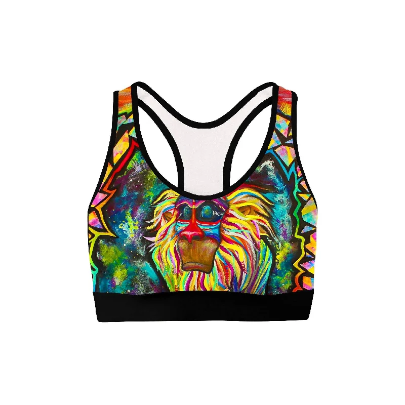 Slate Chic Sports Bra for Streets -Meditating Rafiki Sports Bra