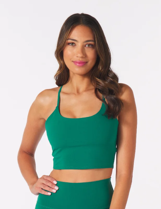 Lilac Satin Sports Bra for Multi-Sport -Pure Bra: Emerald