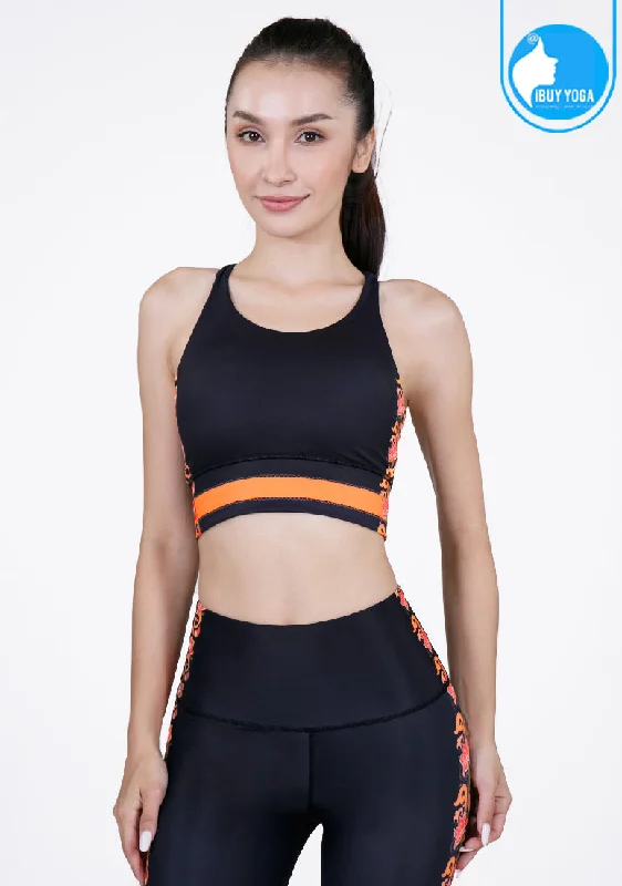 Cobalt Firm Sports Bra for Strength -Fitz - Juicy Bra - ลายดอกอินเดีย Indian Froral