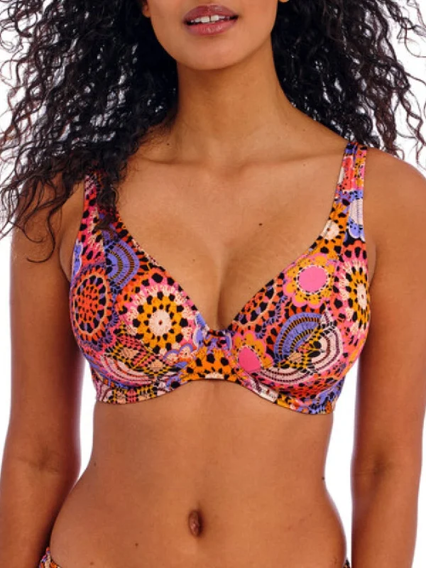 Trip-core swimwear -Santiago Nights High Apex Bikini Top - Multi