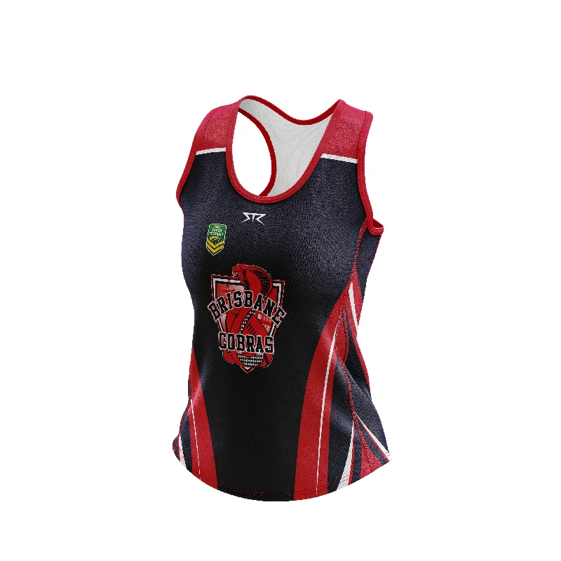 Lime Light Sports Bra for Ease -Brisbane Cobras Women's Training Singlet in Navy