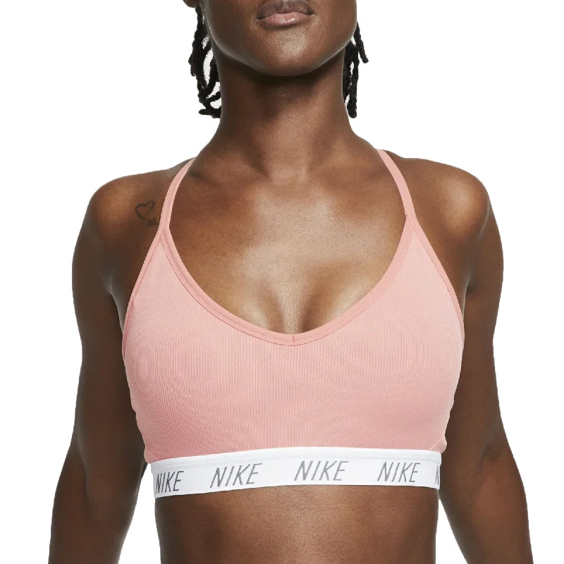 Aqua Extreme Sports Bra for Confidence -Nike Women's Indy Dri-FIT V-Neck Sports Bra Pink Quartz/White