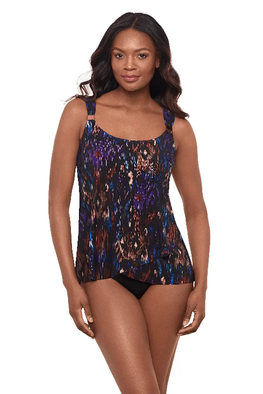 Forest Cobalt Sports Tank Top for Versatility -Miraclesuit Tapiz Dazzle Tankini Top