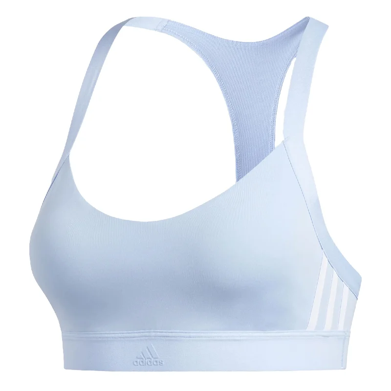 Forest Strong Sports Bra for Stability -adidas Women's All Me 3-Stripes Bra Glo Blu/Ble Bri