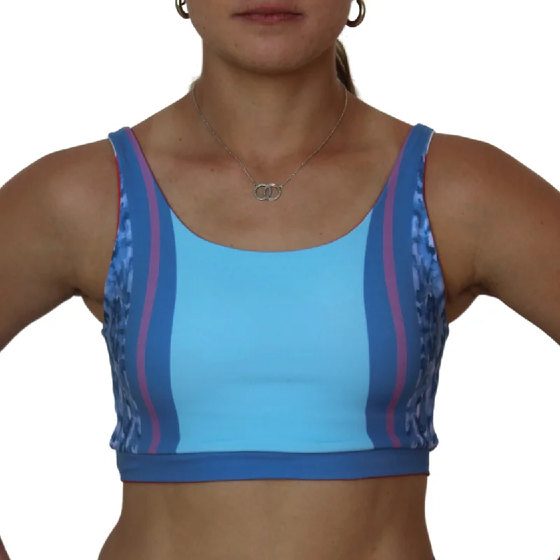 Padded Forest Sports Bra for Cushion -SWEET BLUE SPORTS BRA