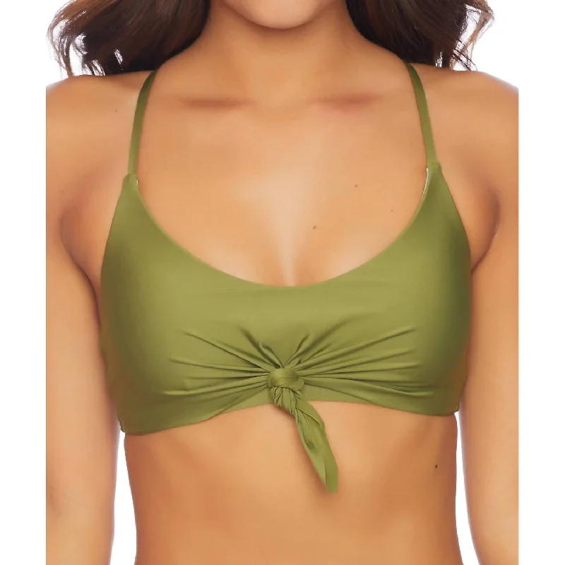 Lime Light Sports Bra for Ease -Art Deco Bralette Bikini Top In Art Deco Olive