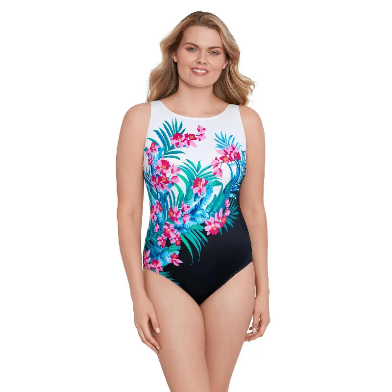 Stripe-core swimwear -Longitude Fuji Isle High Neck One Piece