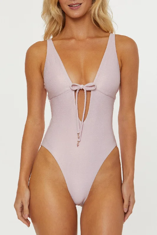 Resort-fit swimwear -Isabella Rose Sea Shell  Plunge One Piece