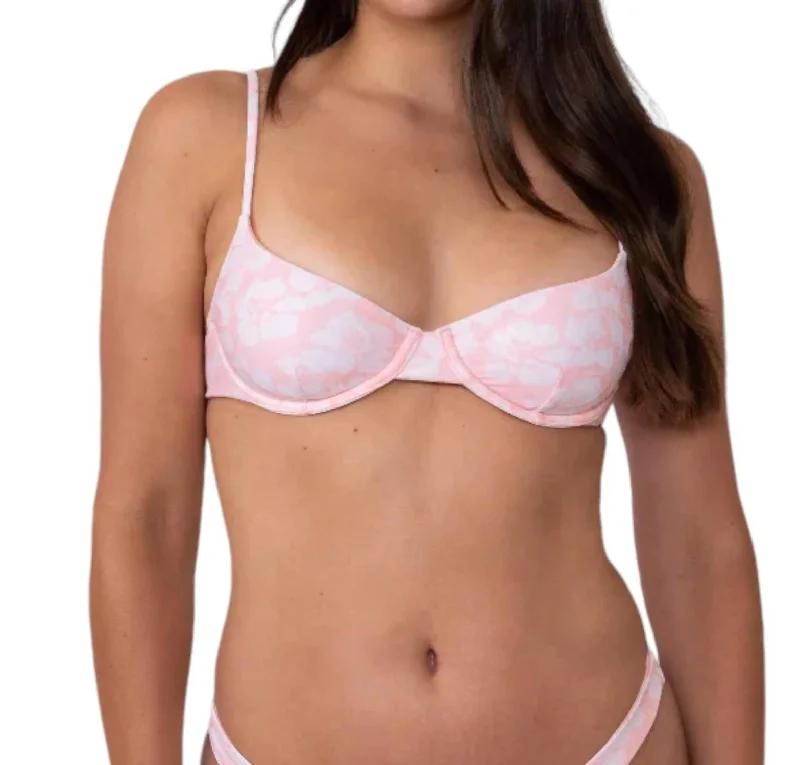 Slim Lime Sports Bra for Sleekness -Sandy Bra Bikini Top In Pink