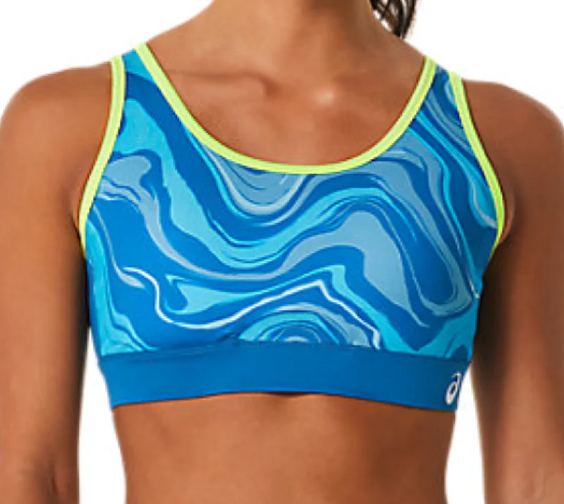 Sapphire Wild Sports Bra for Grip -Asics Graphic Bra - Reborn Blue